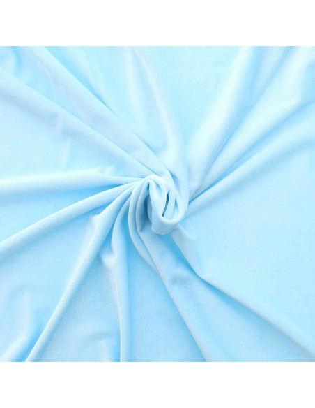 Tessuto velluto elasticizzato - Azzurro pastello