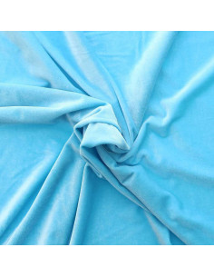 Tessuto velluto elasticizzato - Blu acqua
