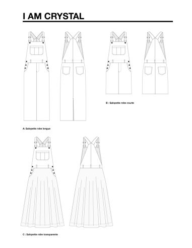 Modello di salopette, gonne e abiti Crystal - I am patterns