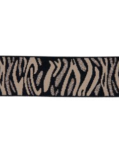 Elastico zebra - Beige e marrone lurex argento 2