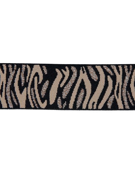 Elastico zebra - Beige e marrone lurex argento