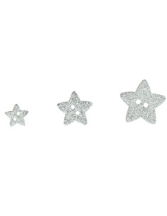 Bottone a 2 fori stella con paillettes - Argento