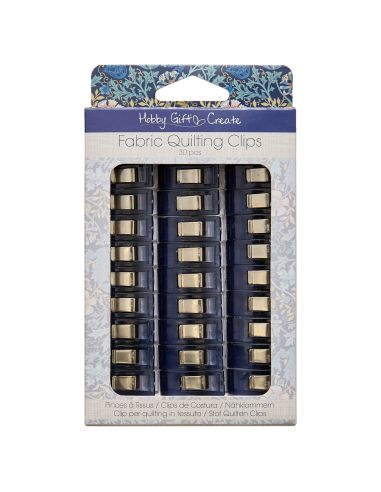 Set di 30 mollette per tessuti - Collezione fiori blu