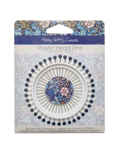 Disco di 40 spilli con testa in plastica - Collezione fiori blu