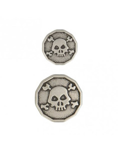 Pulsante in metallo teschio - Argento