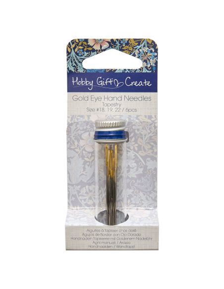 Tubo di vetro con 10 aghi da cucito 18-22 - Collezione fiori blu