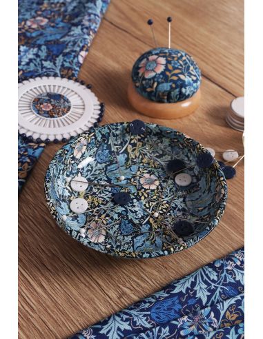 Cuscinetto per spilli da cucito - Collezione fiori blu