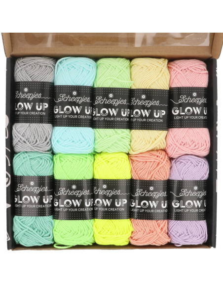 Confezione da 10 fili fosforescenti Scheepjes Glow Up