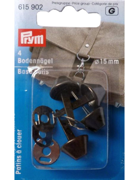 Set di 4 piedini per borse 15 mm - Argento antico