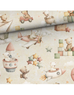 Tessuto cotone premium - Orsetti in volo