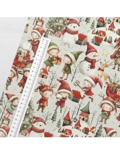 Tessuto cotone premium - Elfi di Natale 2