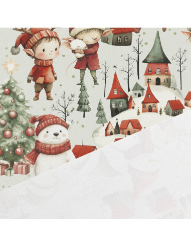 Tessuto cotone premium - Elfi di Natale