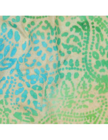 Tessuto viscosa batik Kaona - Verde e blu