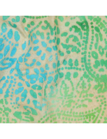 Tessuto viscosa batik Kaona - Verde e blu