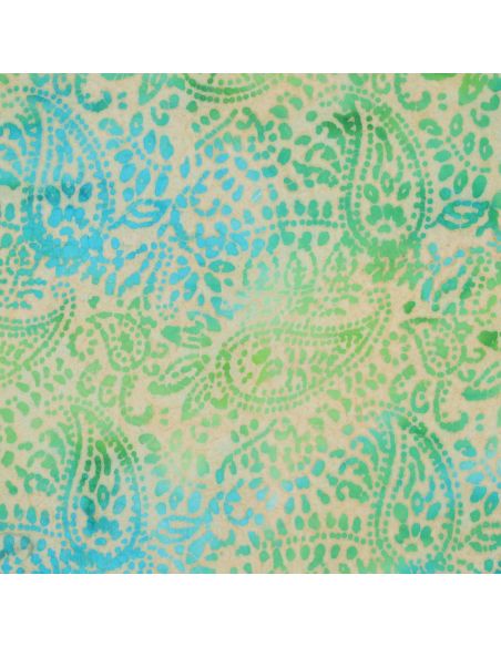 Tessuto viscosa batik Kaona - Verde e blu