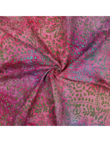 Tessuto viscosa batik Kaona - Rosa