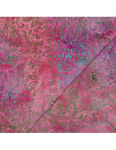 Tessuto viscosa batik Kaona - Rosa