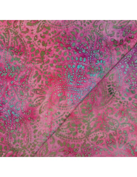 Tessuto viscosa batik Kaona - Rosa