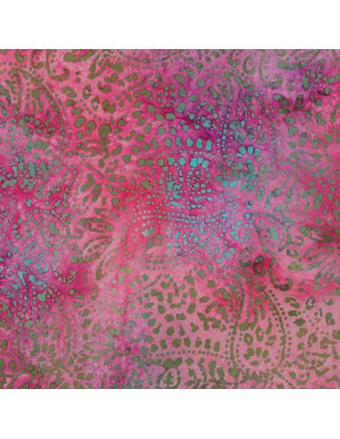 Tessuto viscosa batik Kaona - Rosa