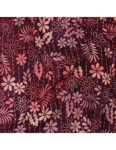 Tessuto viscosa batik Théa - Ciliegia