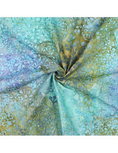 Tessuto viscosa batik Talia - Turchese