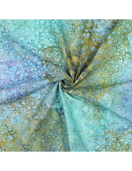 Tessuto viscosa batik Talia - Turchese
