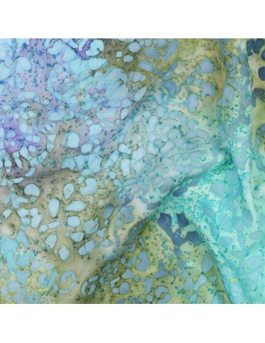 Tessuto viscosa batik Talia - Turchese