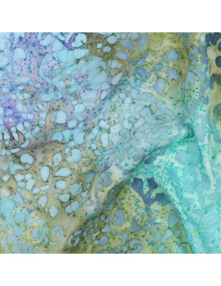 Tessuto viscosa batik Talia - Turchese