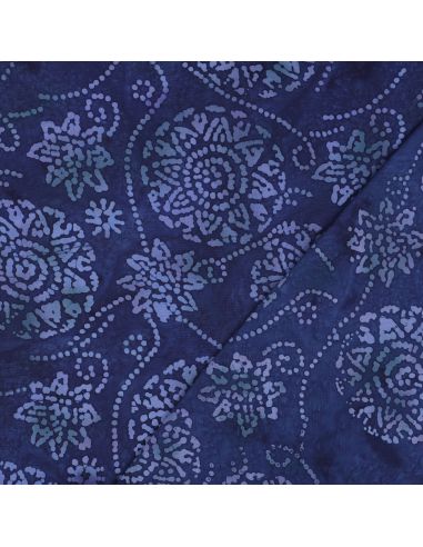 Tessuto viscosa batik Eliora - Blu marino
