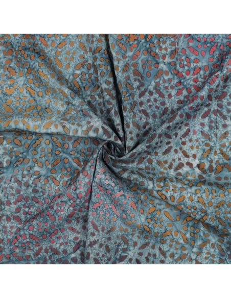 Tessuto viscosa batik Soléane - Blu