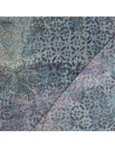 Tessuto viscosa batik Soléane - Blu