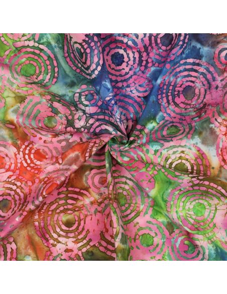 Tessuto cotone batik Fiji - Rosa