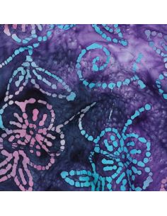 Tessuto cotone batik Comino - Viola 2