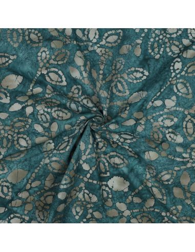 Tessuto cotone batik Méline - Blu petrolio