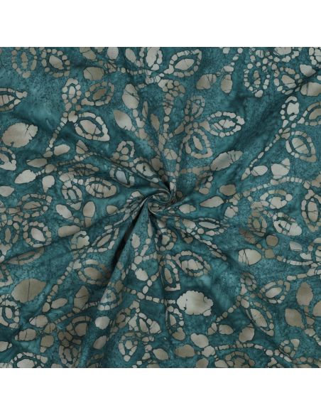 Tessuto cotone batik Méline - Blu petrolio