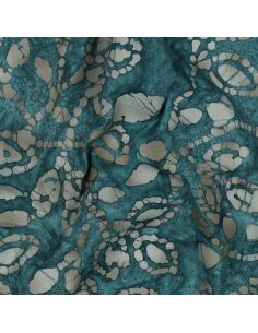 Tessuto cotone batik Méline - Blu petrolio 2