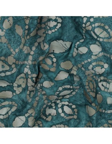Tessuto cotone batik Méline - Blu petrolio
