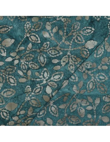 Tessuto cotone batik Méline - Blu petrolio