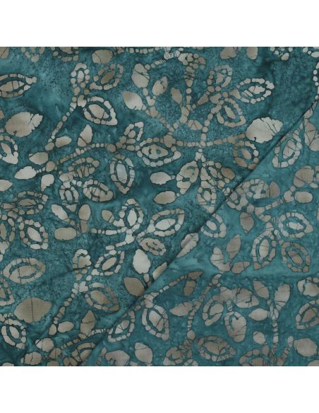 Tessuto cotone batik Méline - Blu petrolio