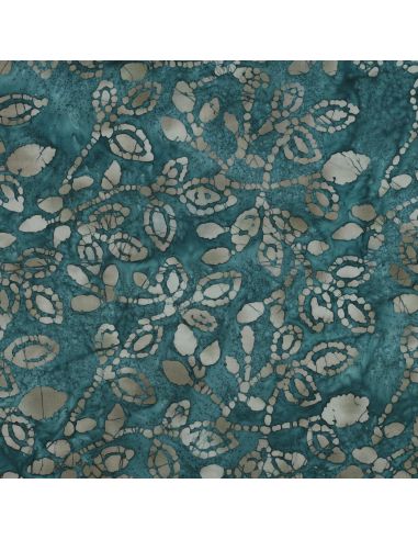 Tessuto cotone batik Méline - Blu petrolio