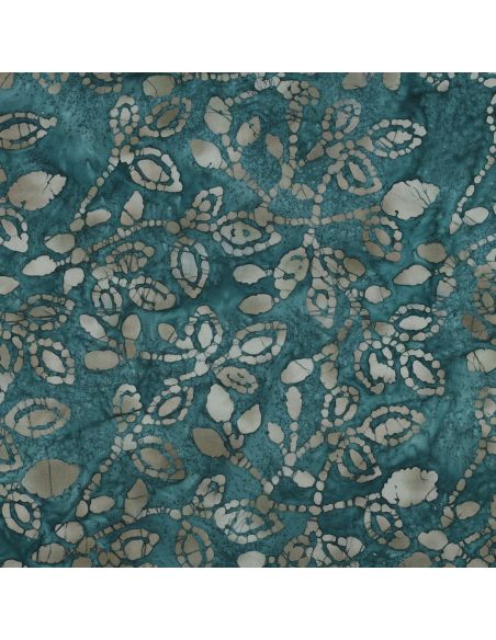 Tessuto cotone batik Méline - Blu petrolio