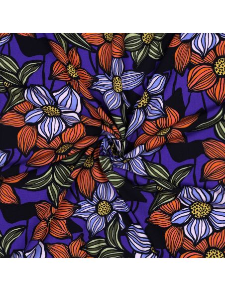 Tessuto twill viscosa Florane - Cobalto