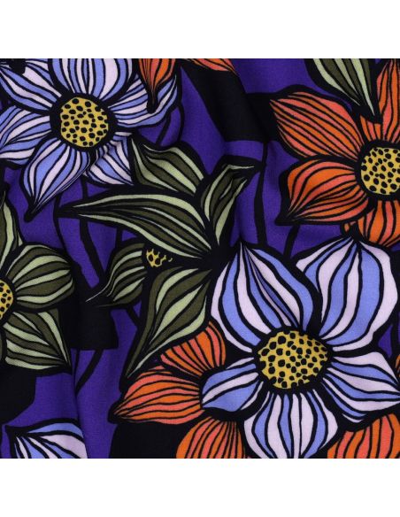 Tessuto twill viscosa Florane - Cobalto