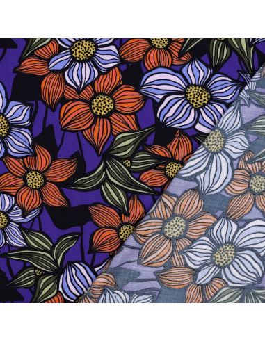 Tessuto twill viscosa Florane - Cobalto