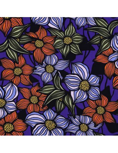 Tessuto twill viscosa Florane - Cobalto