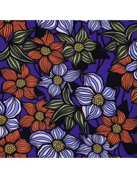 Tessuto twill viscosa Florane - Cobalto