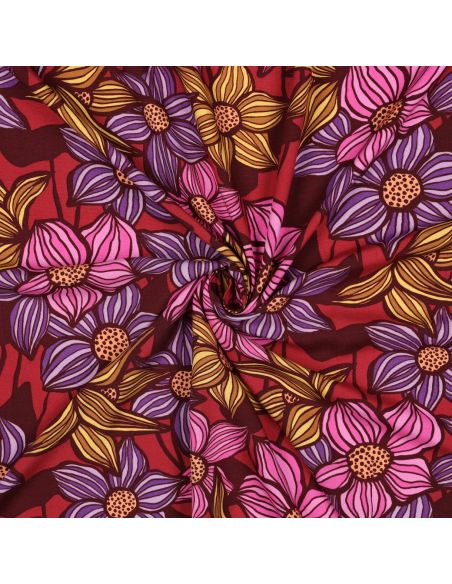 Tessuto twill viscosa Florane - Bordeaux