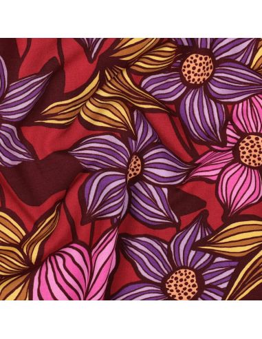 Tessuto twill viscosa Florane - Bordeaux