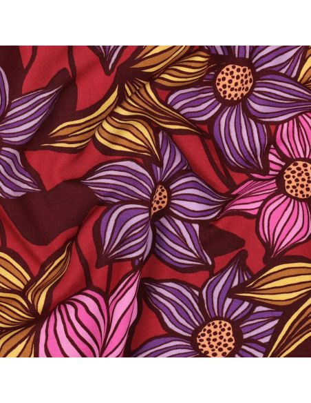 Tessuto twill viscosa Florane - Bordeaux