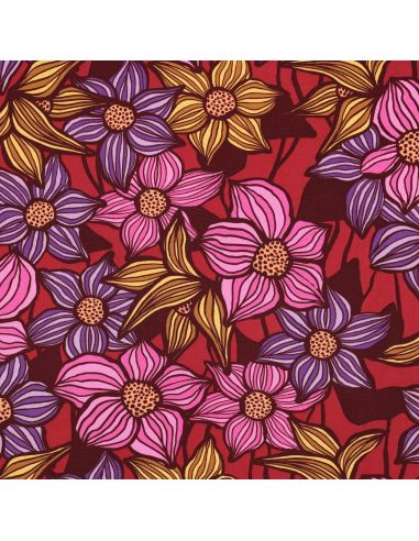 Tessuto twill viscosa Florane - Bordeaux